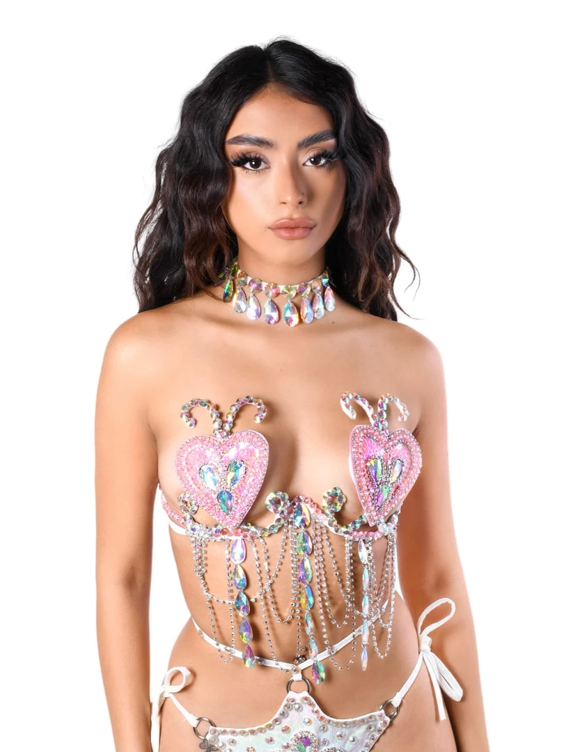 THE LUMI SHOP Pink Ladybug Carnival Bra Top 3 THE LUMI SHOP Pink Ladybug Carnival Bra Top
