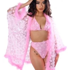 THE LUMI SHOP FUZZY 3D SETS Fuzzy 3D Kimono- Cotton Candy