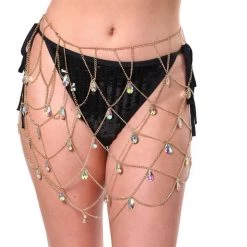 THE LUMI SHOP Golden Gem Chain Skirt Skirts