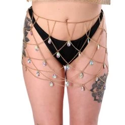 THE LUMI SHOP Golden Gem Chain Skirt Skirts