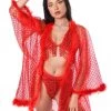 THE LUMi SHOP Signature Sequin Kimonos Fuzzy Sequin Kimono - Red Glitter 1 THE LUMi SHOP Signature Sequin Kimonos Fuzzy Sequin Kimono - Red Glitter