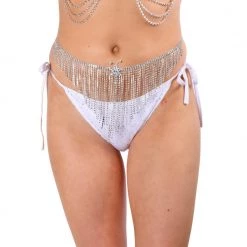 THE LUMI SHOP Rhinestone Collection Butterfly Rhinestone Tassel Belt