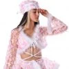 THE LUMI SHOP Pink Butterfly Fuzzy 3D Top