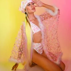 THE LUMI SHOP Fuzzy 3D Kimono- Pink Butterfly FUZZY 3D SETS