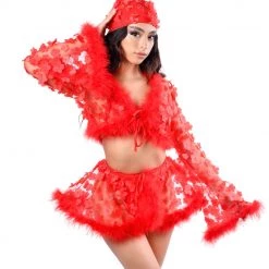 THE LUMI SHOP SUMMER 2022 Cherry Blossom Fuzzy 3D Floral Set (Top+Skirt)