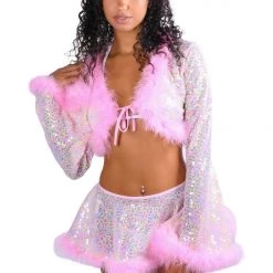 THE LUMI SHOP Pink Candy Fuzzy 3D Sequin Set