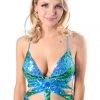THE LUMI SHOP Oceanic Butterfly Sequin Top