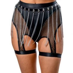 THE LUMI SHOP Black Harness Chain Skirt