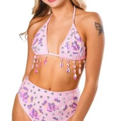 THE LUMi SHOP Hand Stitched Sequin Set- Pink Butterly Dream