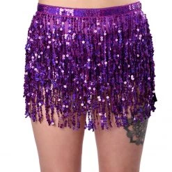 THE LUMI SHOP Holographic Sequin Skirt- Amethyst Sequin Skirts