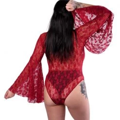 THE LUMI SHOP Bell Sleeve Bodysuit- Auburn Lace SPRING 2022