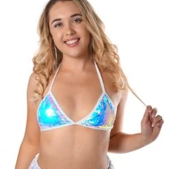 THE LUMi SHOP Iridescent Ice Sequin Triangle Top Sequin Tops 11 THE LUMi SHOP Iridescent Ice Sequin Triangle Top Sequin Tops