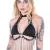 THE LUMI SHOP Tops Black Harness Chain Top