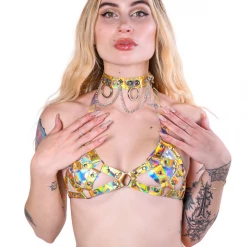 THE LUMI SHOP Space Hologram Harness Set- Gold (3pcs) Sequin Sets