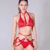 THE LUMi SHOP Fire Warrior Red Harness Top & Bottom Set