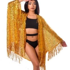 THE LUMI SHOP Sequin Tassel Kimono- Sunshine SPRING 2022