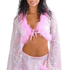 THE LUMI SHOP Pink Candy Fuzzy 3D Sequin Set