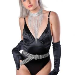 THE LUMI SHOP Matte Black Bodysuit