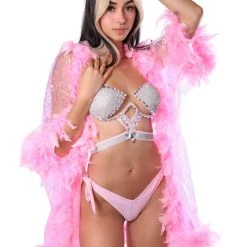 THE LUMI SHOP Fuzzy Sequin Kimono- Pink Diva SUMMER 2022