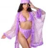 THE LUMI SHOP Signature Sequin Kimonos Fuzzy Sequin Kimono- Lilac Daisy