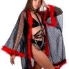 THE LUMI SHOP Fuzzy Sequin Kimono- Gothic