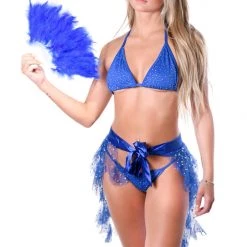 THE LUMI SHOP FULL OUTFIT-Royal Blue(Set+Skirt+Fan)