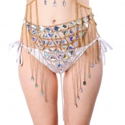 THE LUMI SHOP Skirts Gold Goddess Iridescent Gem Skirt