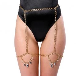 THE LUMI SHOP Gold Goddess Leg Chain Harness