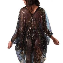 THE LUMI SHOP Sequin Kimono- Disco Black