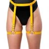 THE LUMI SHOP HARNESSES & CHAINS Yellow Vegan Leather Leg Harness