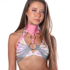 THE LUMI SHOP Miss Pink Harness Chain Top Tops