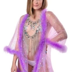 THE LUMI SHOP SPRING 2022 Fuzzy Kimono- Lilac Stars