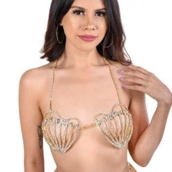 THE LUMI SHOP Gold Mermaid Rhinestone Top SUMMER 2022