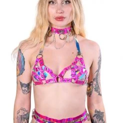 THE LUMI SHOP Space Hologram Harness Set-Rose Pink (3pcs) Sequin Sets