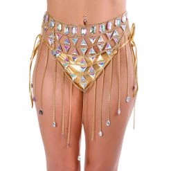 THE LUMI SHOP Skirts Gold Goddess Iridescent Gem Skirt