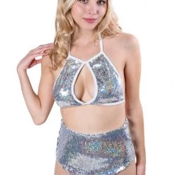 THE LUMi SHOP Shimmer Star Sequin High Waisted Bottom Bottoms