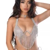 THE LUMI SHOP Silver Disco Diamond Tassel Top