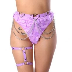 THE LUMI SHOP Lilac Heart Chain Harness Belt