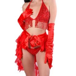 THE LUMi SHOP Burner Gal Red Long Skirt Skirts 13 THE LUMi SHOP Burner Gal Red Long Skirt Skirts