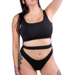 THE LUMI SHOP Black Cutout Bodysuit Bodysuits