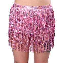 THE LUMI SHOP Holographic Sequin Skirt- Cotton Candy