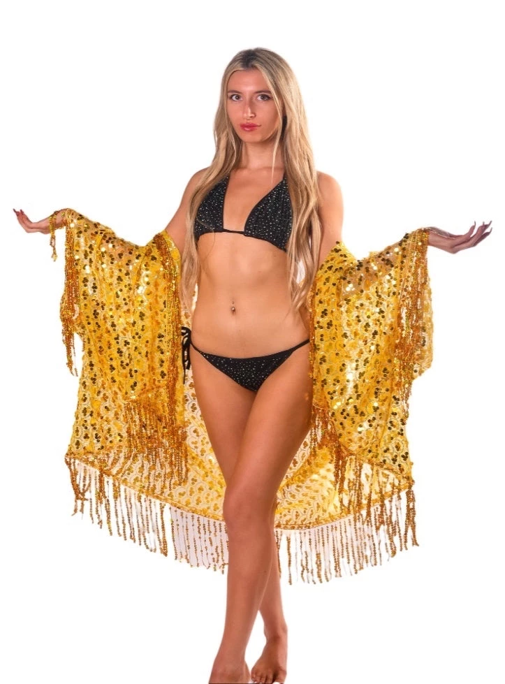 THE LUMI SHOP SPRING 2022 Sequin Tassel Kimono- Gold Treasure 3 THE LUMI SHOP SPRING 2022 Sequin Tassel Kimono- Gold Treasure