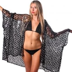 THE LUMI SHOP Sequin Kimono- Black Treasure SPRING 2022