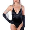 THE LUMI SHOP Matte Black Bodysuit