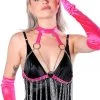 THE LUMI SHOP Hot Pink Harness Chain Top