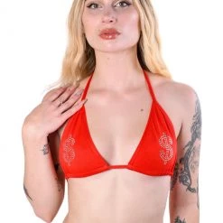 THE LUMI SHOP Boss Babe Red Triangle Top Tops