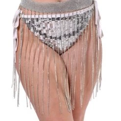 THE LUMI SHOP Silver Disco Chain Skirt Skirts