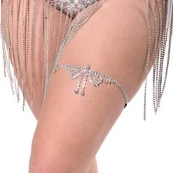 THE LUMI SHOP SPRING 2022 Silver Rhinestone Leg Wrap
