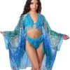 Lumishopusa Sequin Kimono - Blue Waves Signature Sequin Kimonos