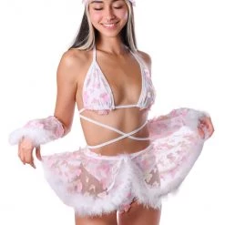 THE LUMI SHOP Pink Butterfly Fuzzy 3D Skirt SUMMER 2022